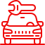 Icon voiture et clé a molette